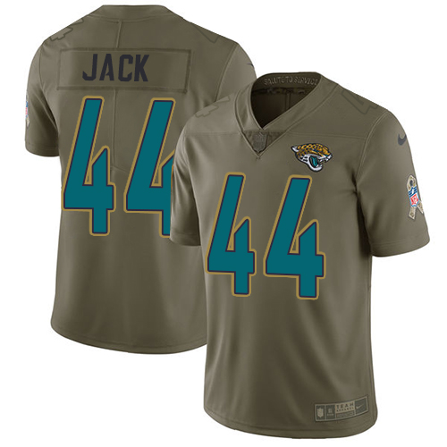 Nike Jaguars #44 Myles Jack Olive Men's Stitched NFL Limited Salute to Service Jersey - Click Image to Close